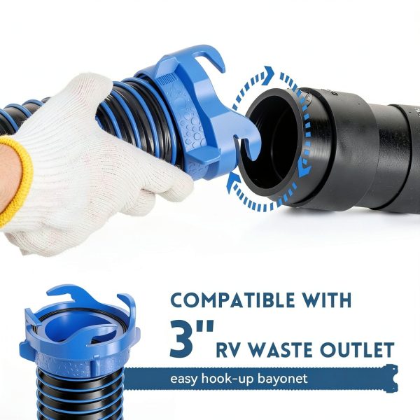 DUMPMAN RV Sewer Hose 3FT Blue PVC TPE-2