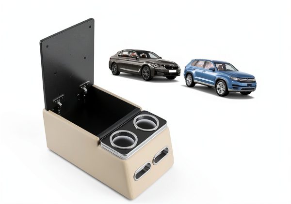 CRMDF Rear Bench Seat Console Organizer with Cup Holders QMJGH028-4
