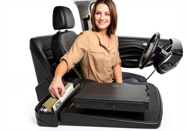 Car Desk AutoExec GripMaster Black with Built‑In Printer Stand-2