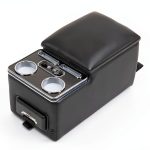 AceRide Car Center Console Organizer Black PU Leather Storage Box-0
