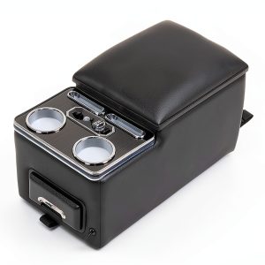 AceRide Car Center Console Organizer Black PU Leather Storage Box-0