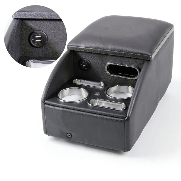 Car Rear Seat Armrest GearUp Universal Bench Console with Cup Holder-3