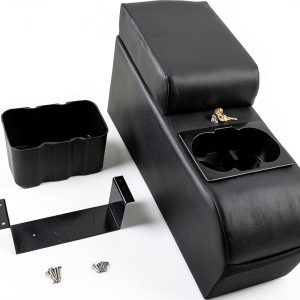 LOOYE Jeep CJ5 CJ7 Seat Console Black with Storage and Cup Holders-0
