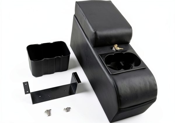 LOOYE Jeep CJ5 CJ7 Seat Console Black with Storage and Cup Holders-0
