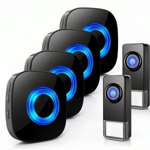 Wireless Doorbell PHYSEN Home Kit 58 Melodies 1300ft Waterproof Black-0