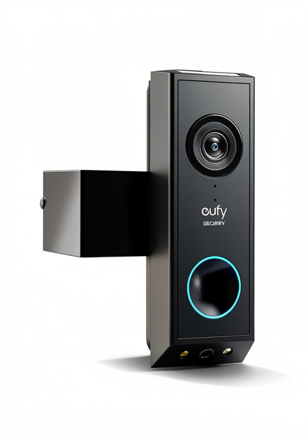 Anti-Theft Door Mount for Eufy E340 Black Adjustable No-Drill Bracket-4
