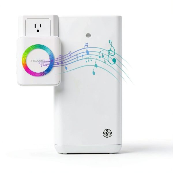 TECKNET Wireless Doorbell, Door Bell 0-120dB, 1300 ft Wireless Range, IP65 Waterproof Classroom Doorbells, 60 Chimes & 5 Volume Levels, RGB Light for Home Kid Room Office Hearing Impaired-1