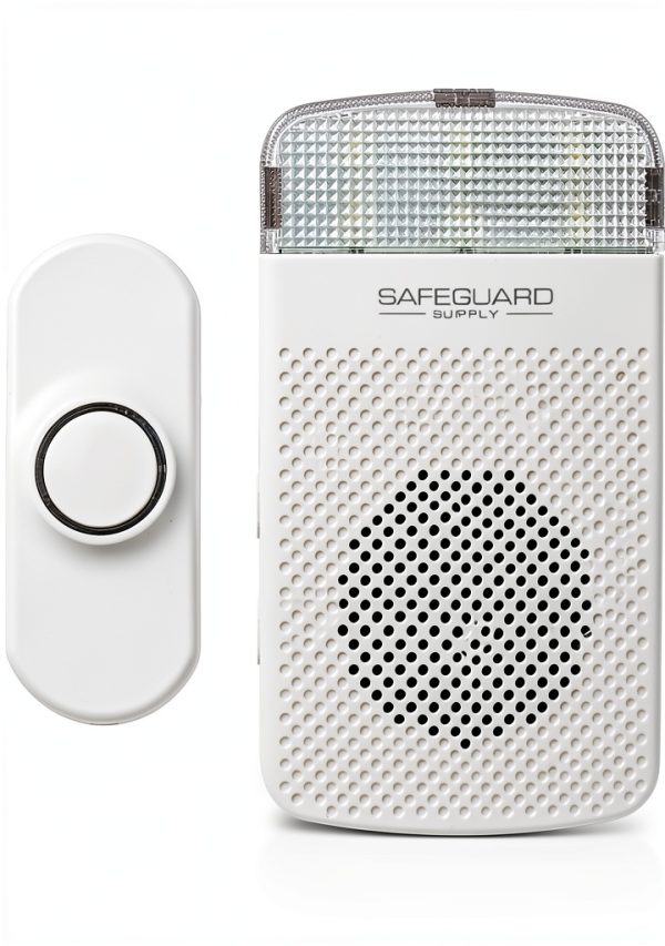 Plug In Doorbell - Safeguard Supply Dependable 3/4 Mile Long Range Wireless Doorbell - Adjustable Volume to 90dB- Deaf & Hearing Impaired Doorbell Mode Flashing Strobe Light-2