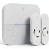 AIDA Lighted Wireless Doorbell for Home, Waterproof Battery Doorbell Wireless 1,000ft Range, 5 Volume Levels with 58 Doorbell Chimes & LED Flash (White, Doorbell with 2 Buttons & 1 Receiver)-0