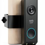Anti-Theft Door Mount for Eufy E340 Black Adjustable No-Drill Bracket-0