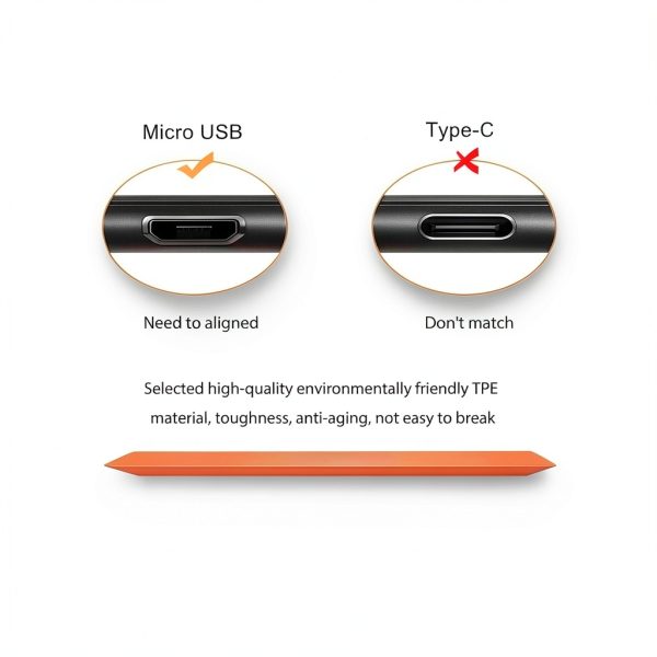 Fast Charger Cable for Ring Video Doorbell 2/3/4, Orange USB Power-2