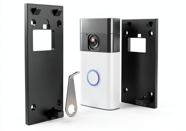 No-Drill Doorbell Mount for All-new Battery Doorbell (2024 Release), Strong Adhesive Doorbell Mounting Plate Holder Bracket Accessories for Apartment Rentals Office-0