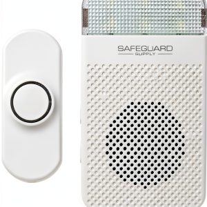 Plug In Doorbell - Safeguard Supply Dependable 3/4 Mile Long Range Wireless Doorbell - Adjustable Volume to 90dB- Deaf & Hearing Impaired Doorbell Mode Flashing Strobe Light-0