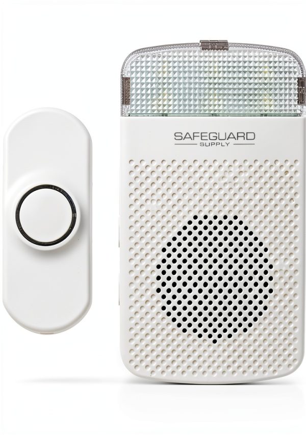 Plug In Doorbell - Safeguard Supply Dependable 3/4 Mile Long Range Wireless Doorbell - Adjustable Volume to 90dB- Deaf & Hearing Impaired Doorbell Mode Flashing Strobe Light-0
