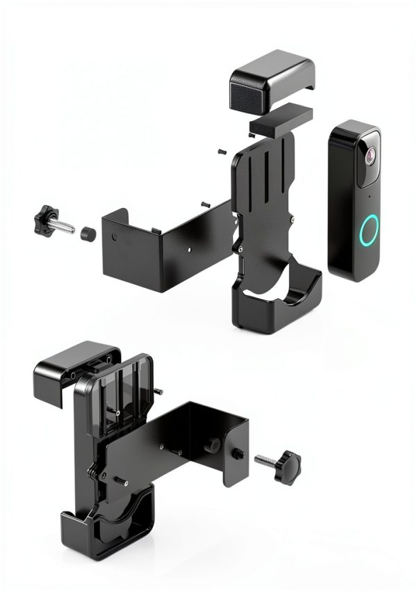 COOLWUFAN Anti-Theft Video Doorbell Mount - Adjustable Height No-Drill-4