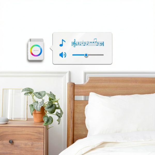 TECKNET Wireless Doorbell, Door Bell 0-120dB, 1300 ft Wireless Range, IP65 Waterproof Classroom Doorbells, 60 Chimes & 5 Volume Levels, RGB Light for Home Kid Room Office Hearing Impaired-5
