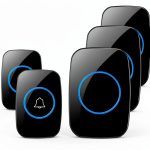 Wireless Doorbell, FullHouse Waterproof Door Bell Kit, Distinguish Front and Rear Doors, Over 1000 feet Range and 60 Chime, 5 Levels Volume and LED Flash, for Home Office Classroom-0