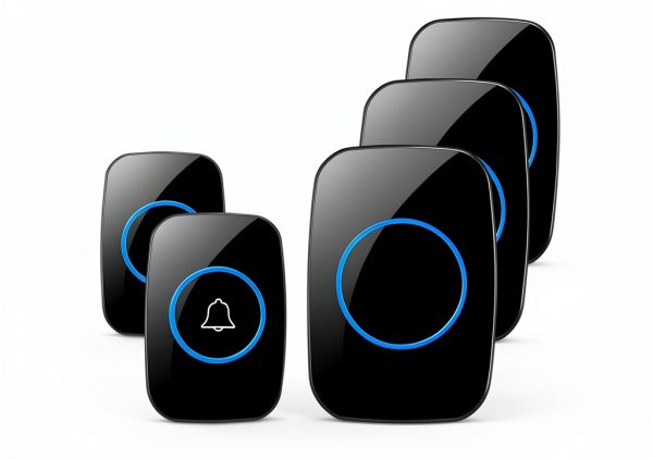 Wireless Doorbell, FullHouse Waterproof Door Bell Kit, Distinguish Front and Rear Doors, Over 1000 feet Range and 60 Chime, 5 Levels Volume and LED Flash, for Home Office Classroom-0